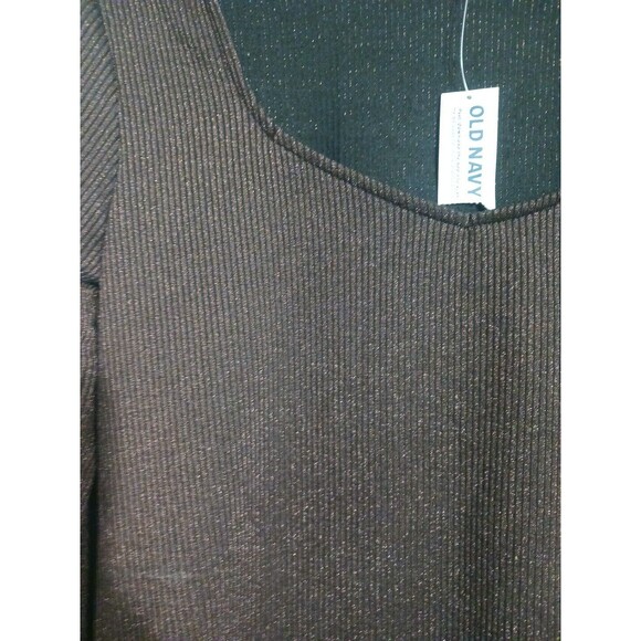 NWT Women's Old Navy Fitted Brown Shine Top Size 2X (20-22)Blouse Sparkle N5 - Picture 6 of 7